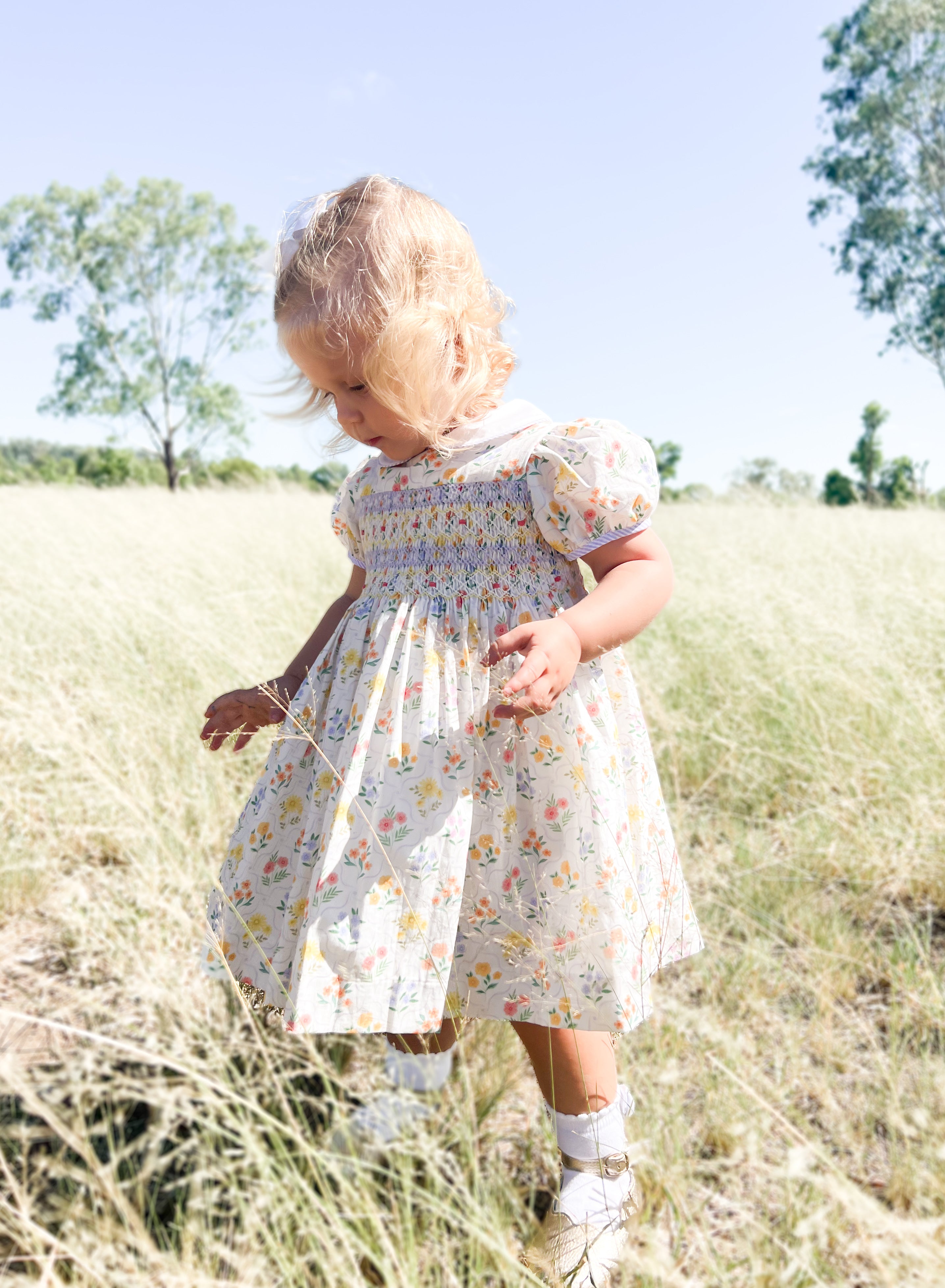 The Smocked Dress - Tiled Floral