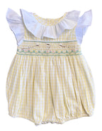 The Smocked Romper - Honey Bees