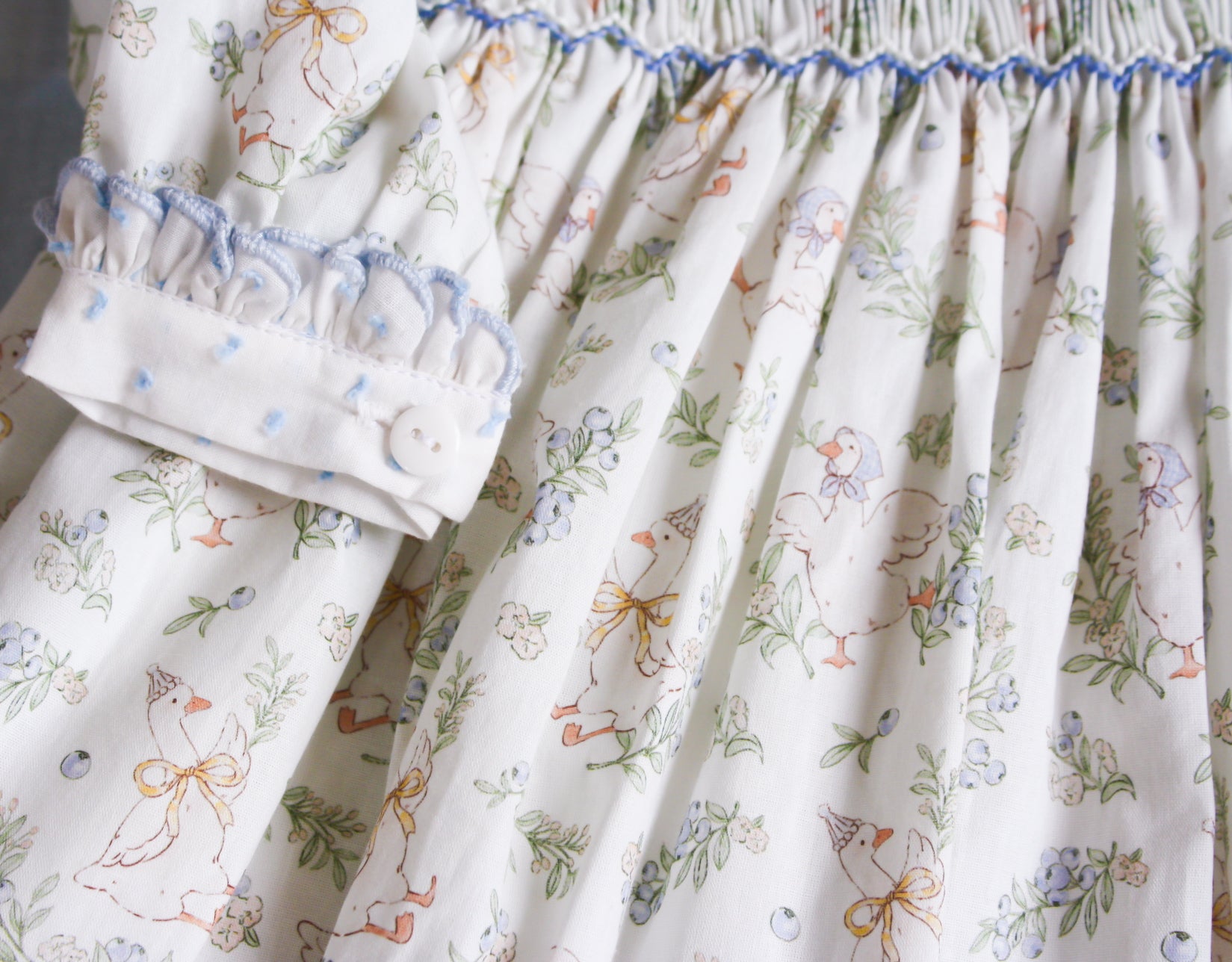 {Sutherby Girls} Signature Smocked Dress ~ 'Country Geese'