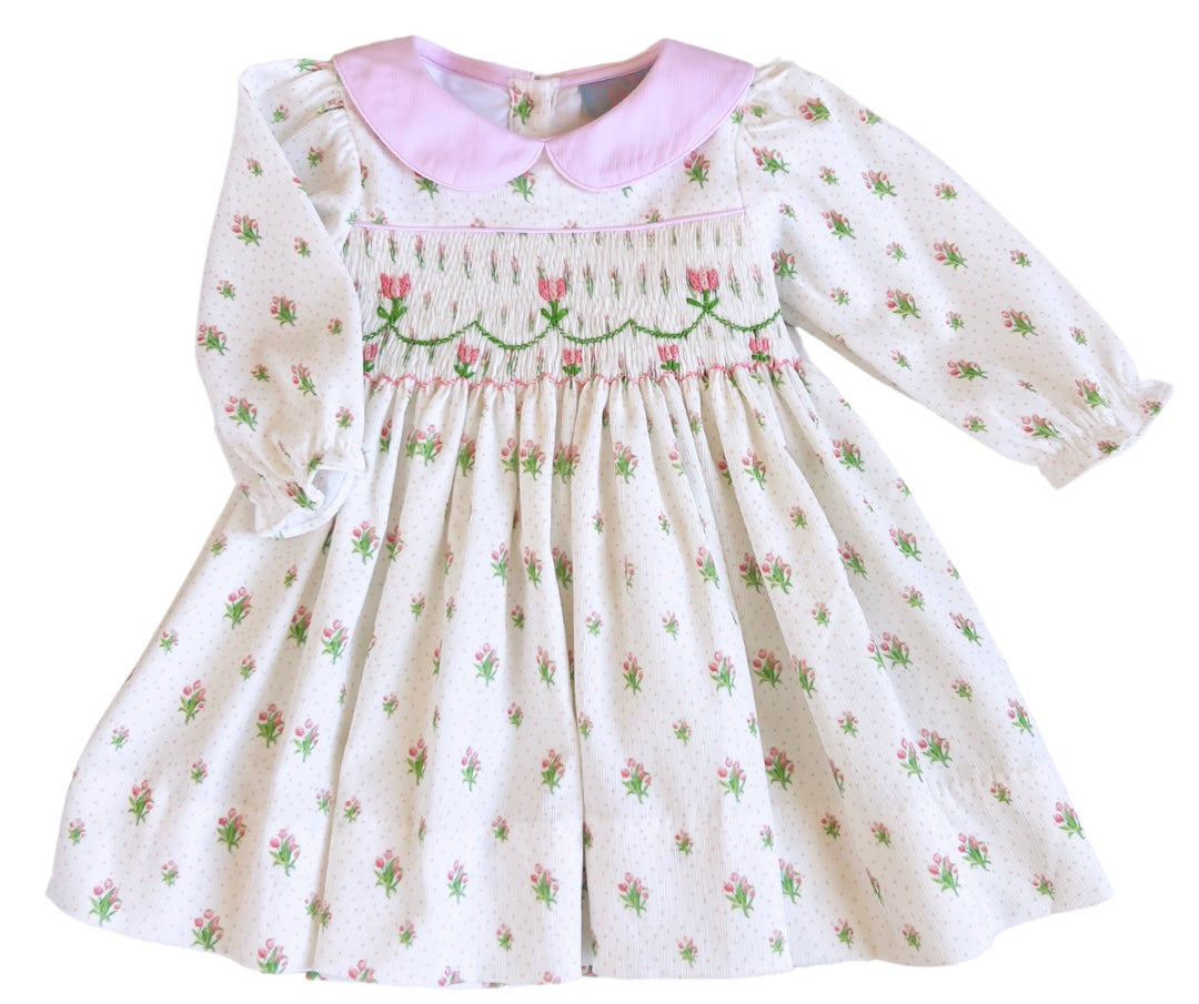 {Sutherby Girls} Signature Smocked Dress - Garden Tulips