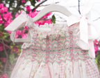 {Sutherby Girls} Smocked Romper ~ Pink Vintage Patchwork