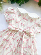 {Sutherby Girls} Signature Smocked Dress - Pink Bow Trellis