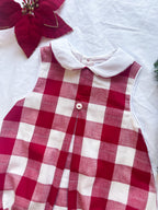 {Sutherby Boys} The Collared Romper ~ Heritage Red Gingham ~ FARMHOUSE SALE
