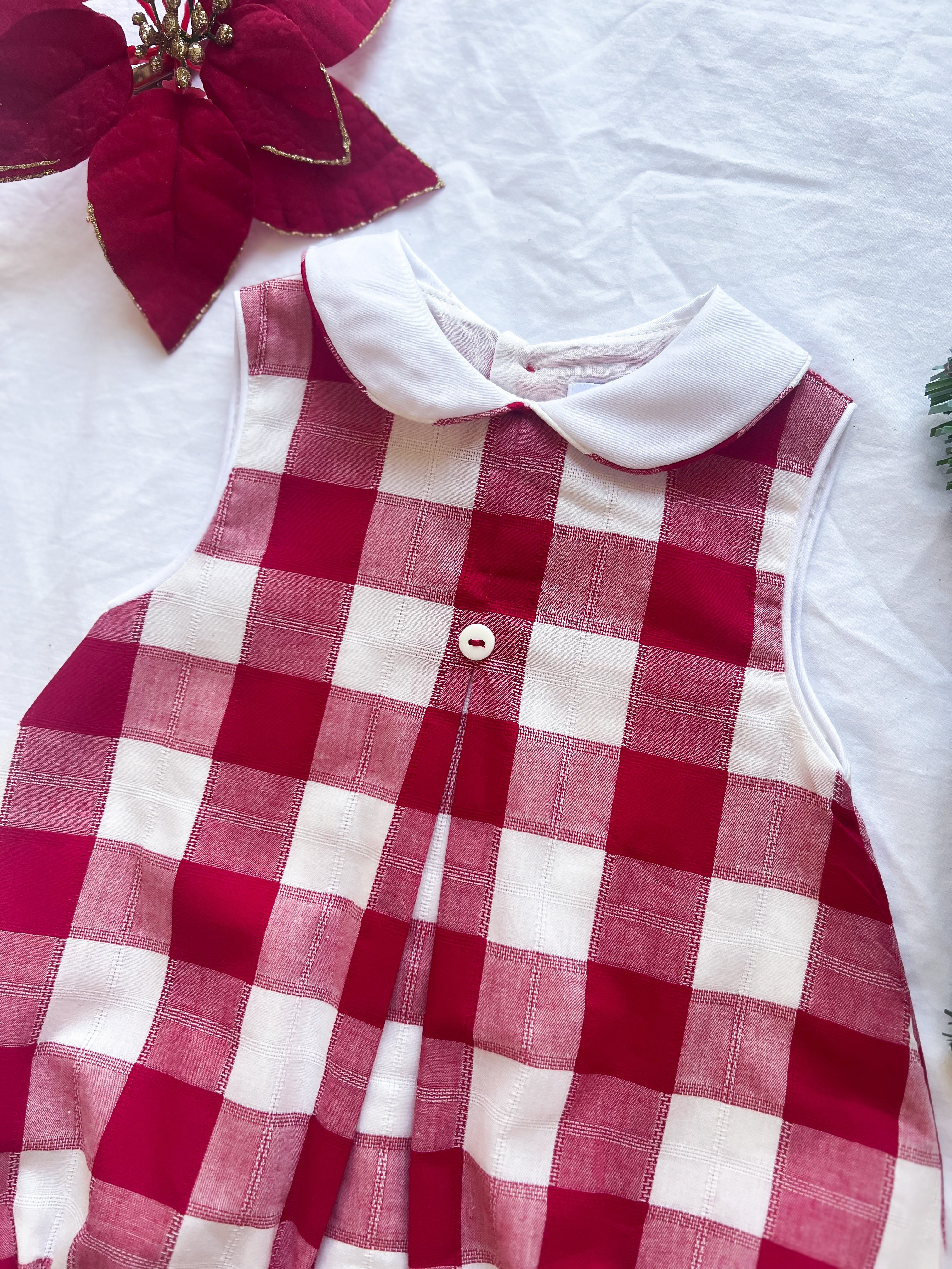 {Sutherby Boys} The Collared Romper ~ Heritage Red Gingham ~ FARMHOUSE SALE