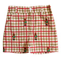 {Sutherby Boys} Classic Prep Shorts ~ Storybook Christmas Plaid w/ Teddy Soldier Embroidery