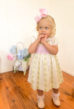 Load image into Gallery viewer, The Smocked Dress - Bunnies &amp; Tulips
