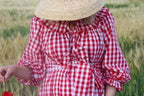 {Sutherby Ladies} Signature ‘Lola' Capelet Dress ~ Classic Red Gingham