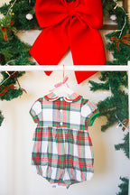 {Sutherby Girls} Signature Smocked Romper ~ Christmas Fair Tartan