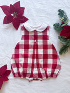 {Sutherby Boys} The Collared Romper ~ Heritage Red Gingham ~ FARMHOUSE SALE