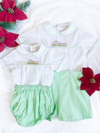 {Sutherby Boys} Festive Train 2pc Set ~ Peppermint Green Striped