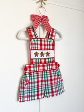 Load image into Gallery viewer, Gingerbread Plaid Shortall
