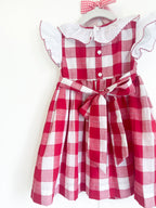 {Sutherby Girls} Signature Smocked Dress - Heritage Red Gingham ~ FARMHOUSE SALE