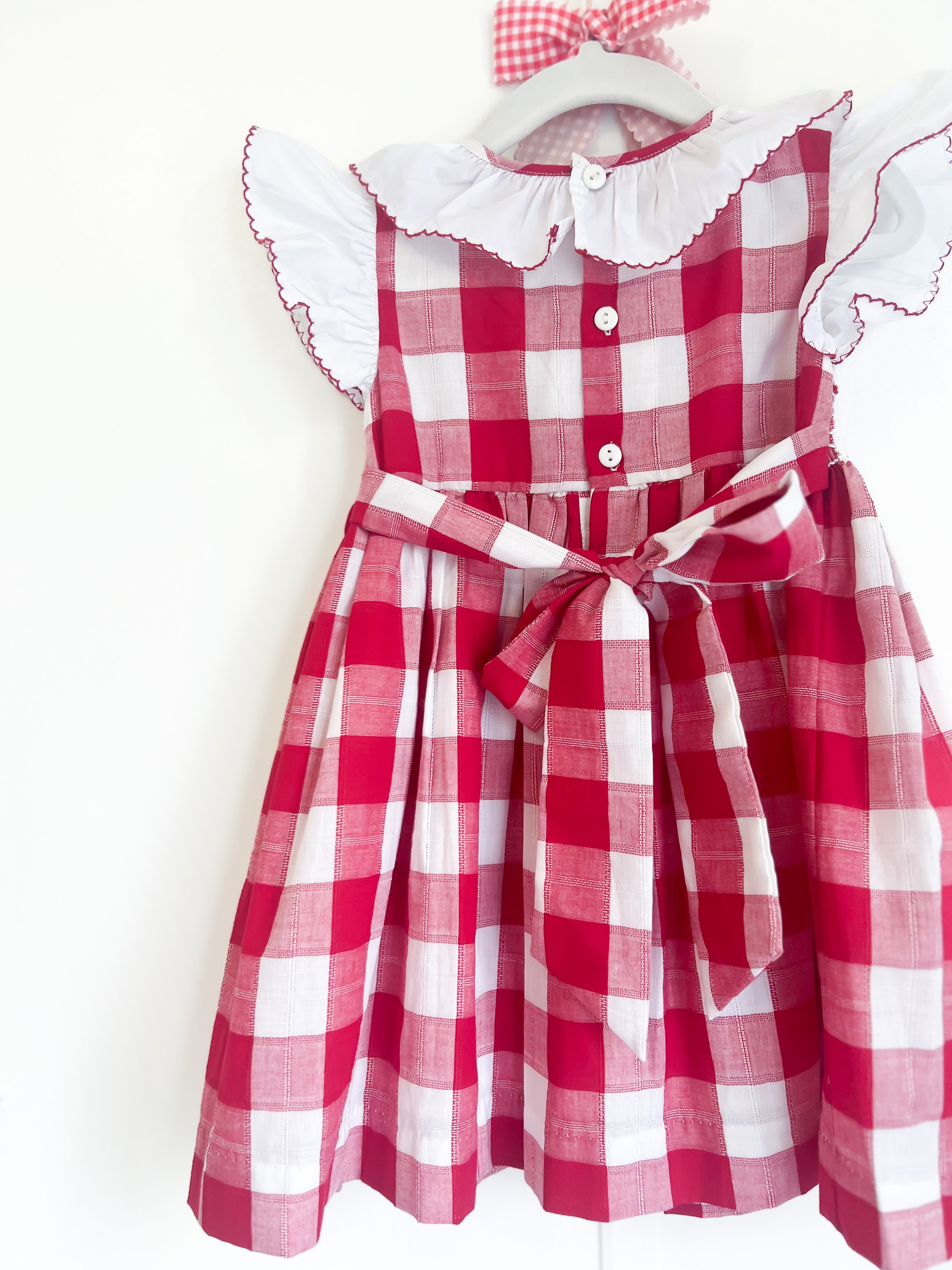 {Sutherby Girls} Signature Smocked Dress - Heritage Red Gingham ~ FARMHOUSE SALE