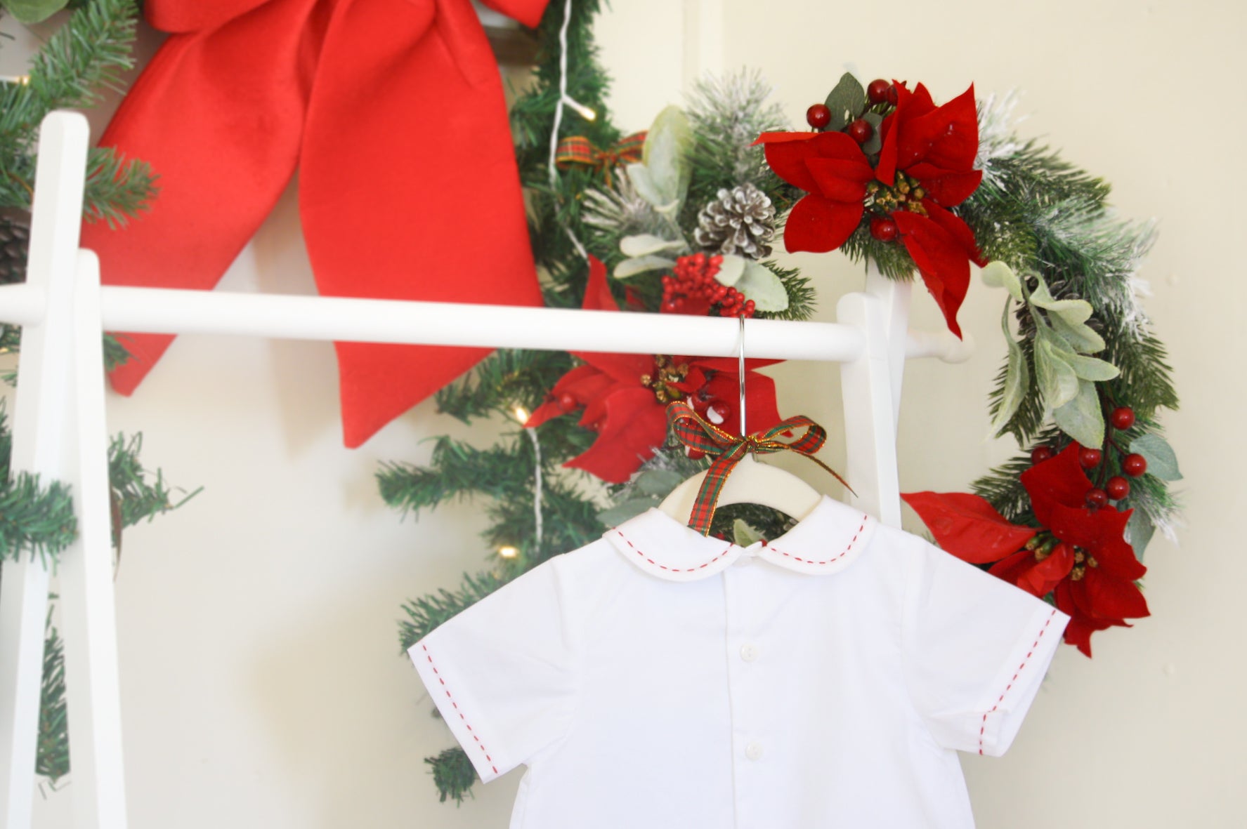 {Sutherby Boys} Signature Smocked Romper ~ Jolly St Nick