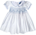 {Sutherby Girls} Signature Celebration Smocked Dress ~ Pale Blue/White