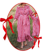 {Sutherby Ladies} Signature ‘Lola' Capelet Dress ~ Classic Red Gingham