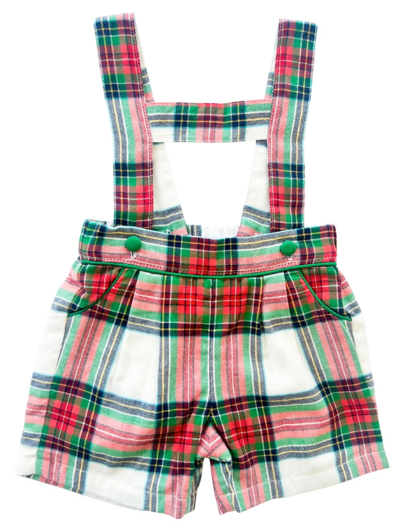 {Sutherby Boys} Signature Suspender Shorts ~ Christmas Fair Tartan