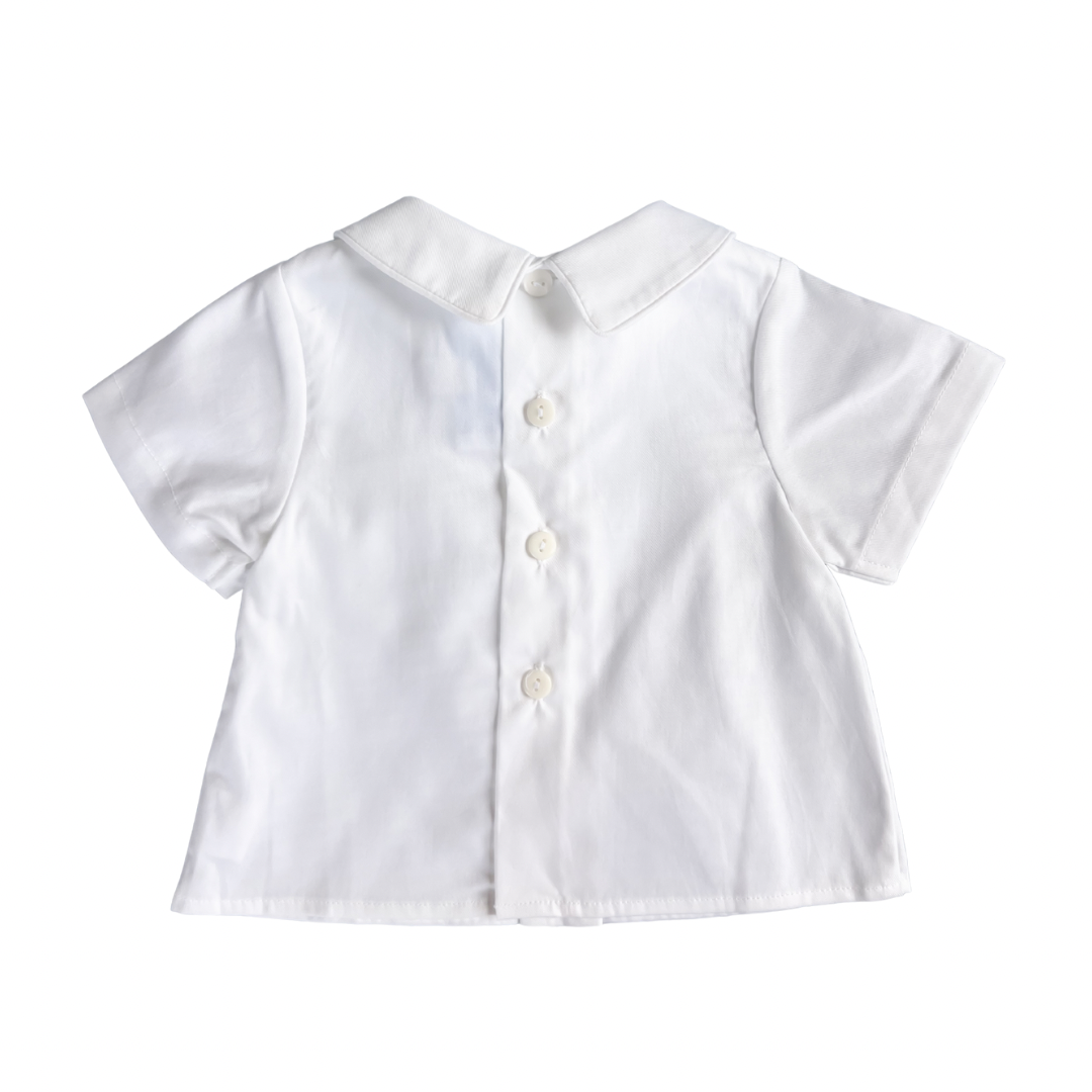 {Sutherby Boys} Nostalgic Embroidered Shirt ~ Heirloom White/Red