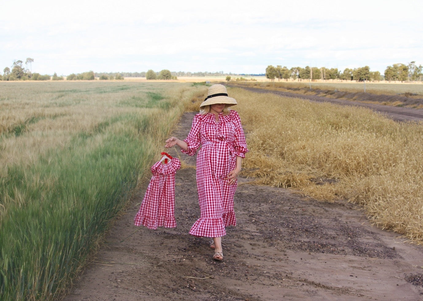 {Sutherby Ladies} Signature ‘Lola' Capelet Dress ~ Classic Red Gingham