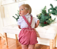 Load image into Gallery viewer, Cherry Plaid Unisex Bloomers w/ Removable Straps
