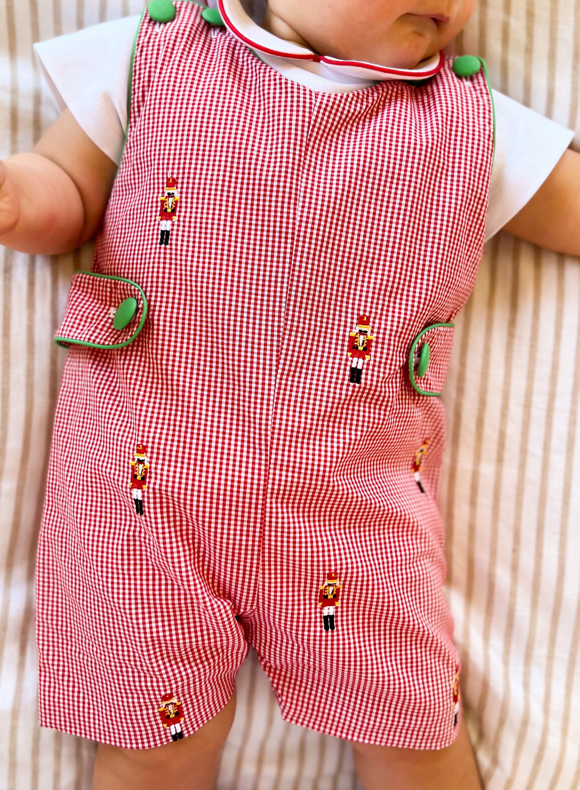 {Sutherby Boys} "The Nutcracker" Embroidered Jon Jon ~ FARMHOUSE SALE