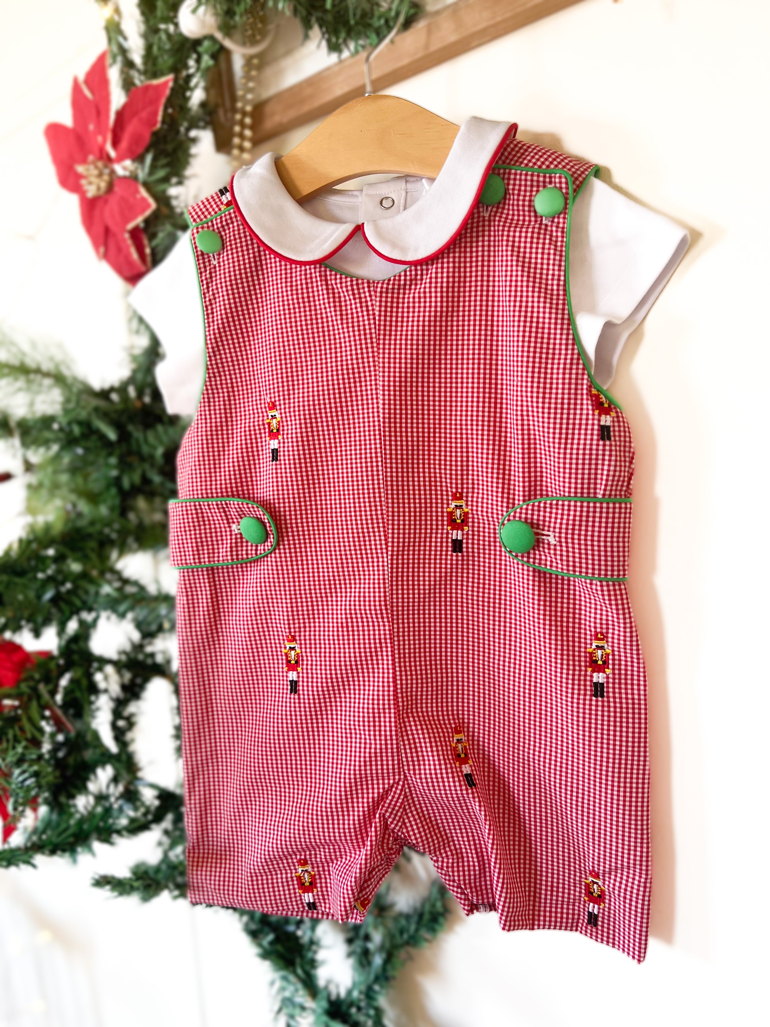 {Sutherby Boys} "The Nutcracker" Embroidered Jon Jon ~ FARMHOUSE SALE