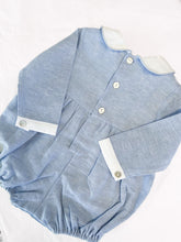 Load image into Gallery viewer, The Smocked Romper - Chambray Blue Linen
