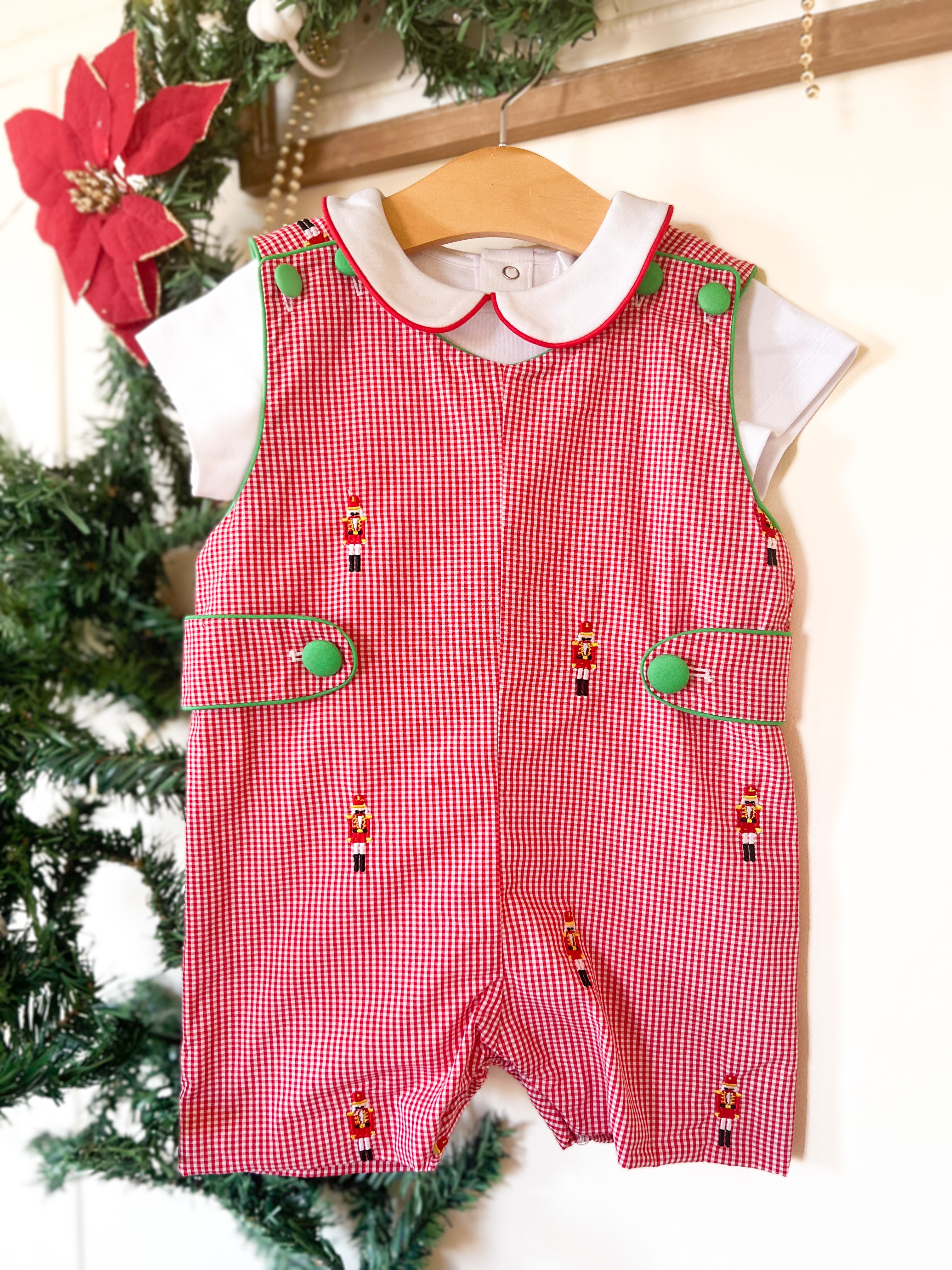 {Sutherby Boys} "The Nutcracker" Embroidered Jon Jon ~ FARMHOUSE SALE
