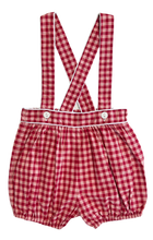 Load image into Gallery viewer, Cherry Plaid Unisex Bloomers w/ Removable Straps
