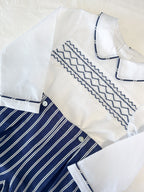 The Buster Suit - French Navy Pinstripe