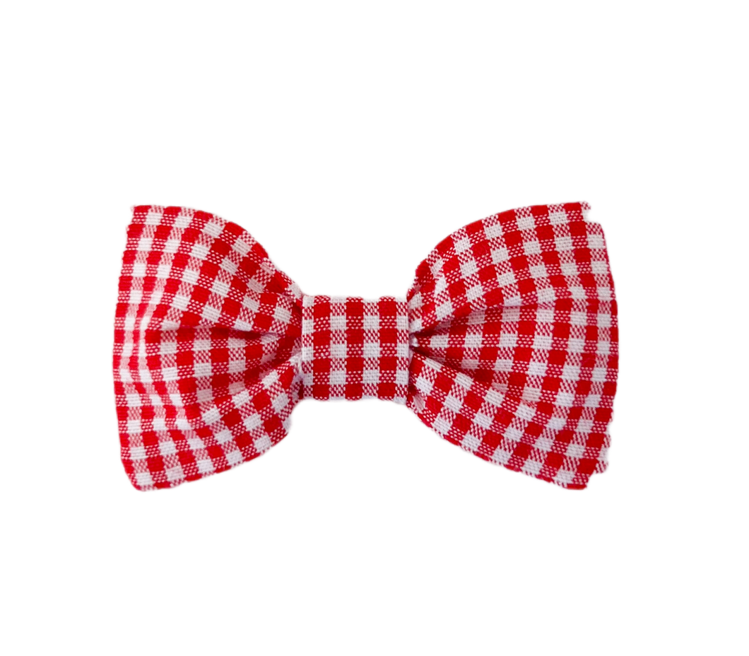 The Mini Hair Bow - Red Gingham