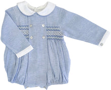 Load image into Gallery viewer, The Smocked Romper - Chambray Blue Linen
