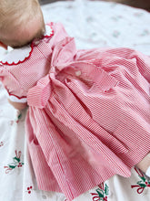 Load image into Gallery viewer, The Smocked Dress - Festive Red Bows
