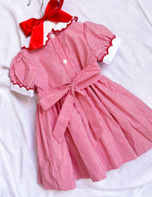 Load image into Gallery viewer, The Smocked Dress - Festive Red Bows
