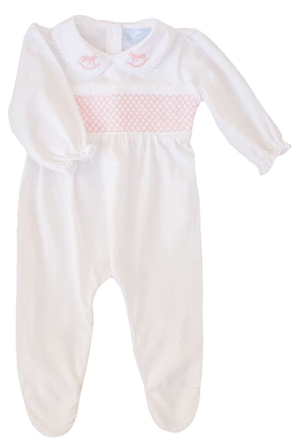 The Layette Smocked Babygrow - Classic Pink