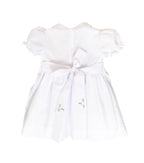 {Sutherby Girl’s} Signature Smocked Dress ~ White/Pink Rosebuds