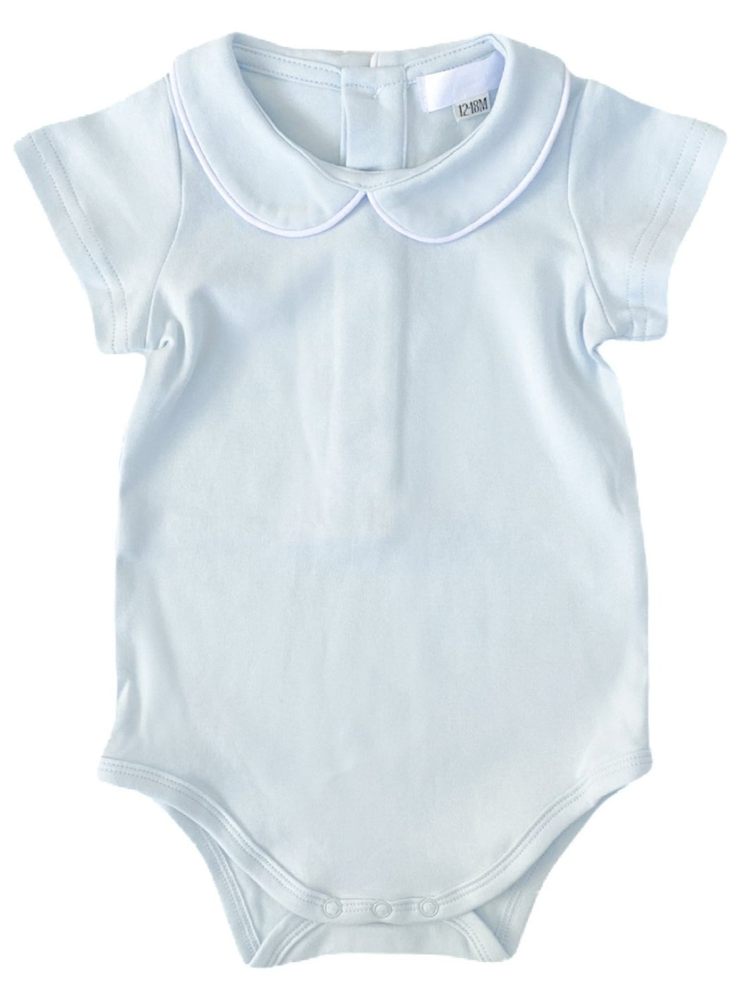 The Piped Collar Bodysuit - Light Blue
