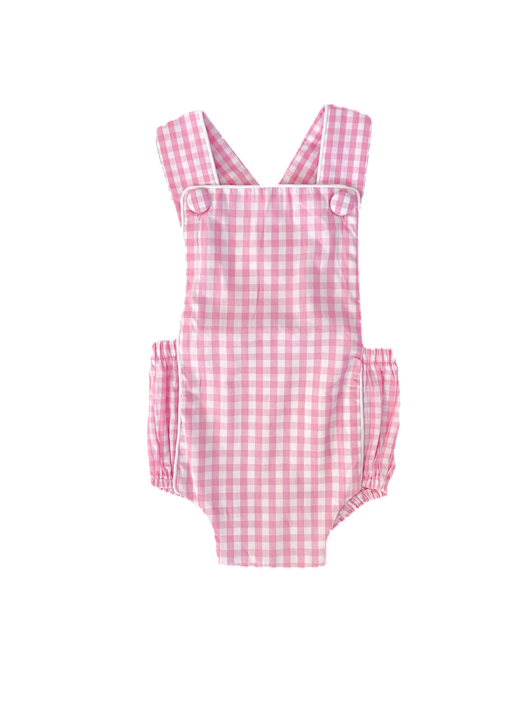 The Strapback Romper - Traditional Pink Gingham