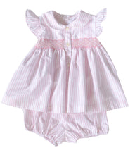 Load image into Gallery viewer, The Smocked Layette Set - Pale Pink Stripe
