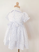 Load image into Gallery viewer, The Smocked Dress - Traditional Blue Swiss Dot
