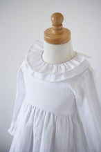 Load image into Gallery viewer, The Ruffle Collar Dress - White Linen
