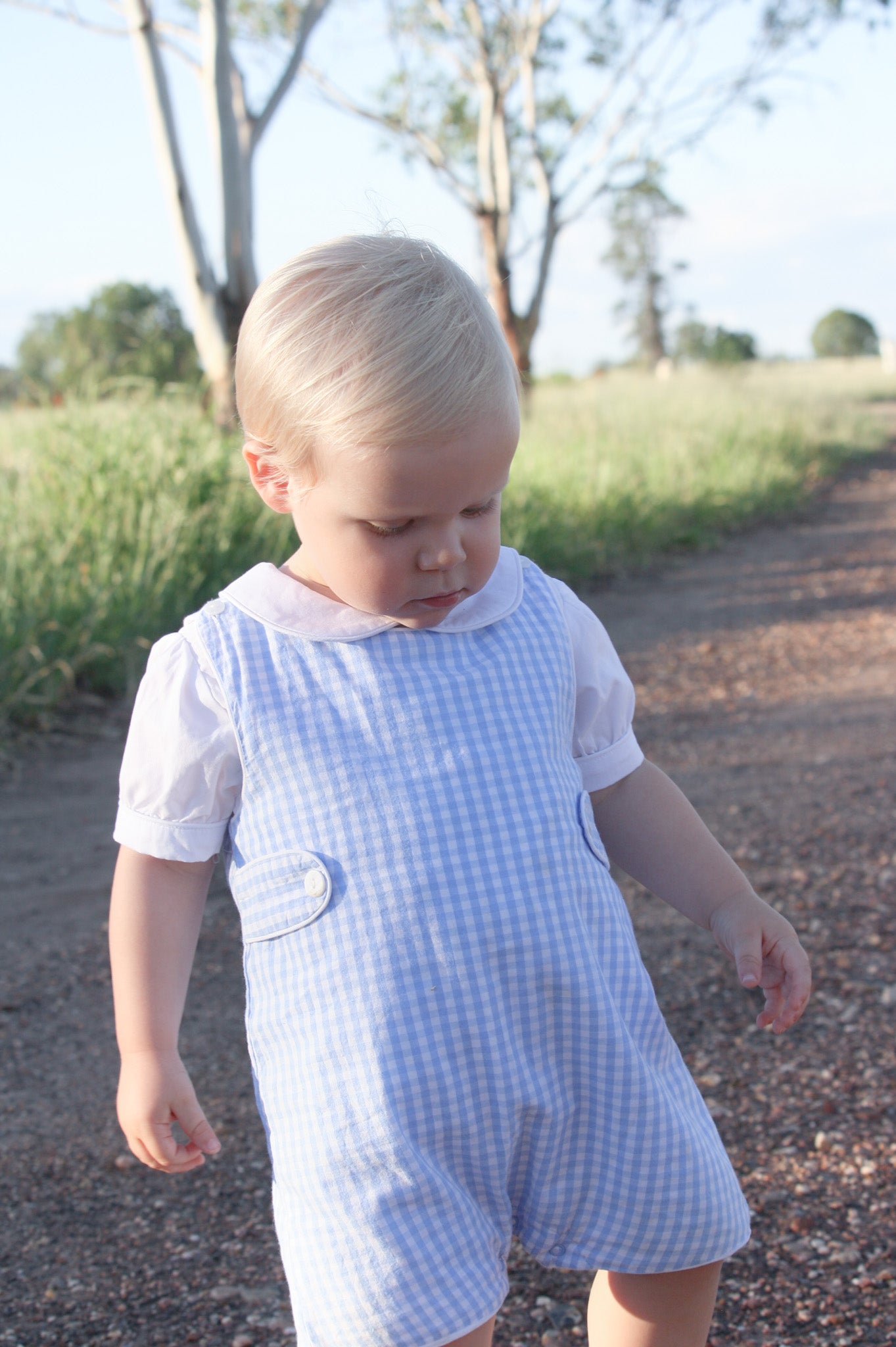 The Jon Jon -  Blue Gingham Linen