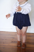Load image into Gallery viewer, The &#39;James&#39; Romper - French Navy/White Linen
