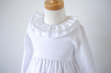 Load image into Gallery viewer, The Ruffle Collar Dress - White Linen
