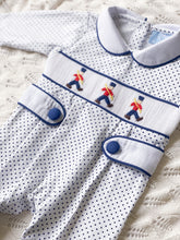 Load image into Gallery viewer, The Layette Smocked Babygrow - Toy Soldier
