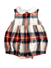 Load image into Gallery viewer, The Collared Romper - Traditional Tartan
