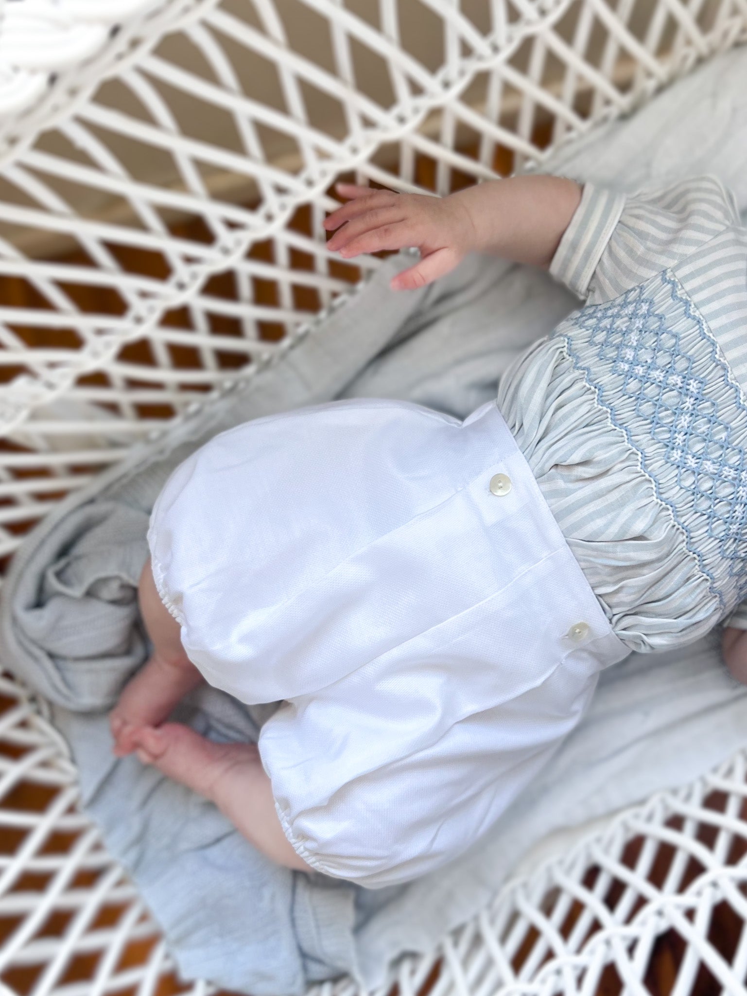 The Buster Suit - Duck Egg Blue Stripe