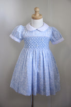 Load image into Gallery viewer, The Smocked Dress - Dainty Blue Floral
