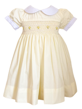 Load image into Gallery viewer, The Smocked Dress - Pastel Yellow Stripe
