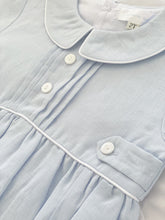 Load image into Gallery viewer, The Classic Romper - Tab Button Blue Linen
